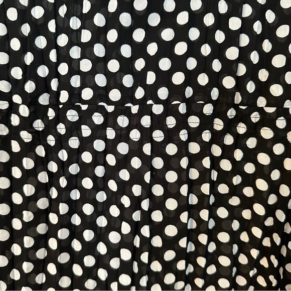 NY Collection Polka Dot Cap Sleeve V-Neck Button Down Tank w/ Ruffles Size M - Picture 7 of 10